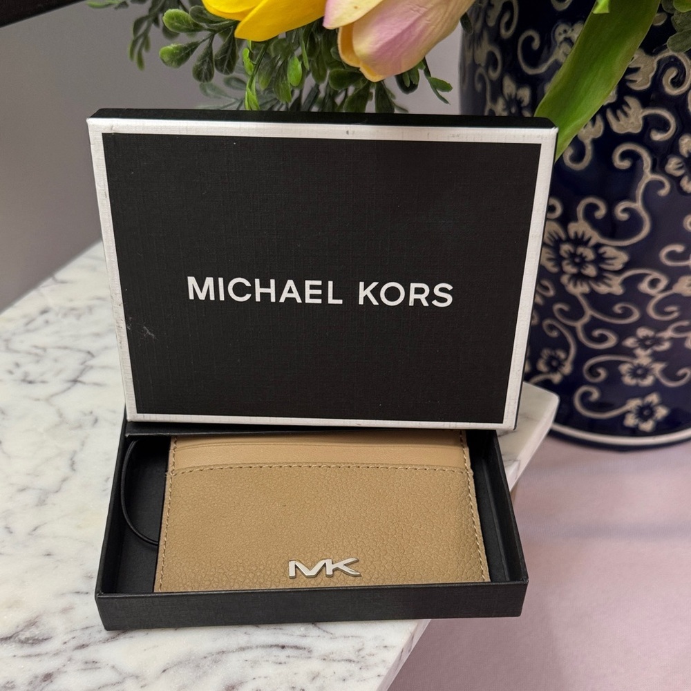 Michael Kors Malone Camel - Tan Card Holder NIB